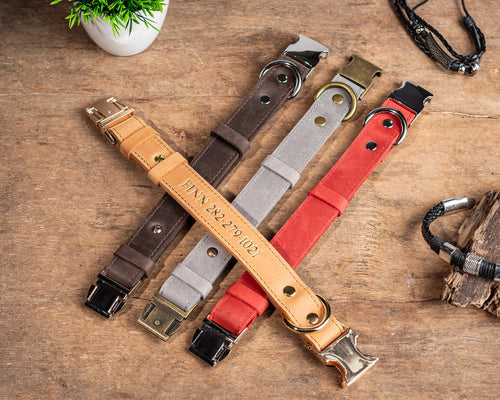 Personalized Leather Dog Collar, Personalized Dog Collar, Genuine Leather Dog Collar, Engraved Leather Dog Collar, Customized Dog Collar